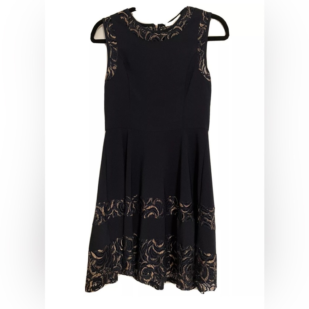 ***MIAMI***Women’s Navy with rose gold/Rust lace Sleeveless Dress Size L